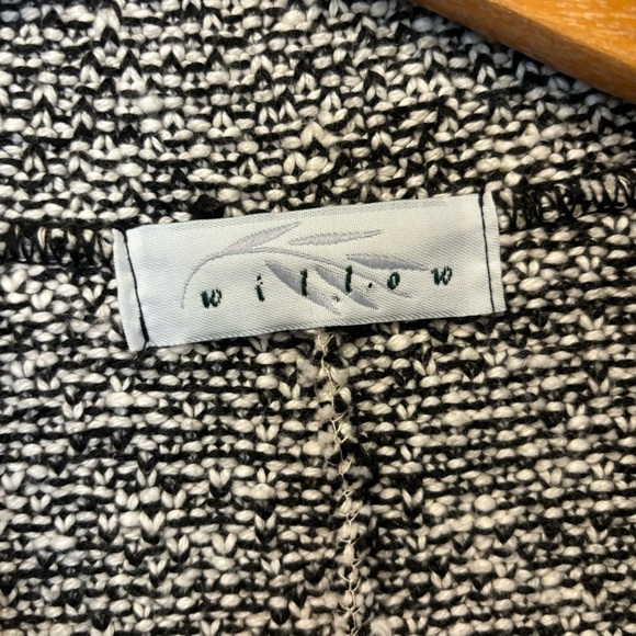 Willow Sweater Coat Large Button Up Knit Jacket Lagenlook Black White - Picture 4 of 10